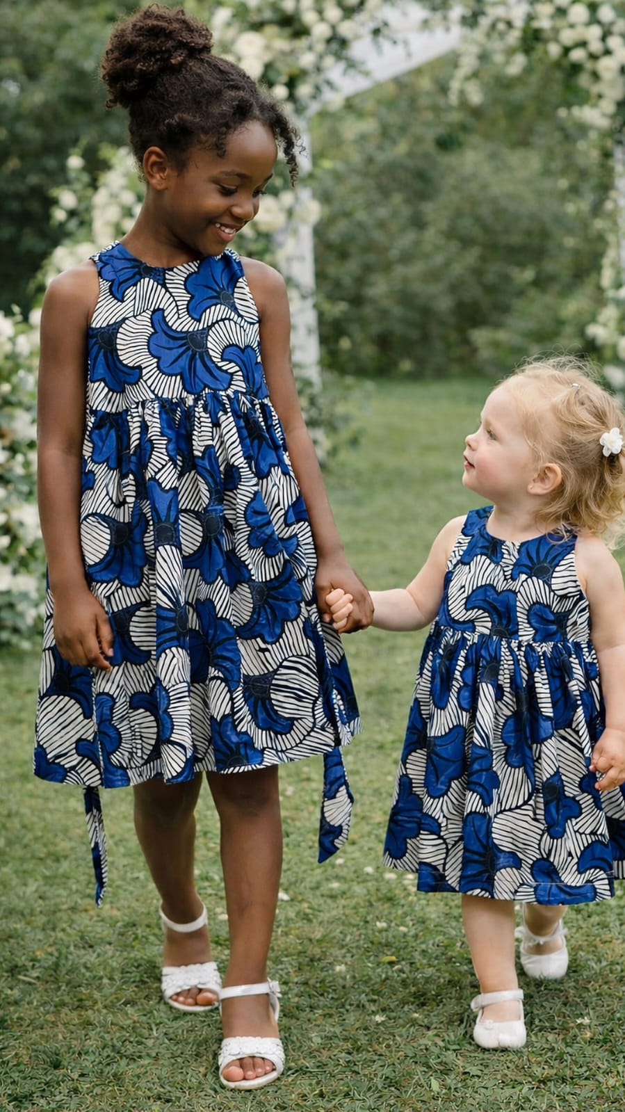 Robe Floraison Bleue — Porté par un modèle