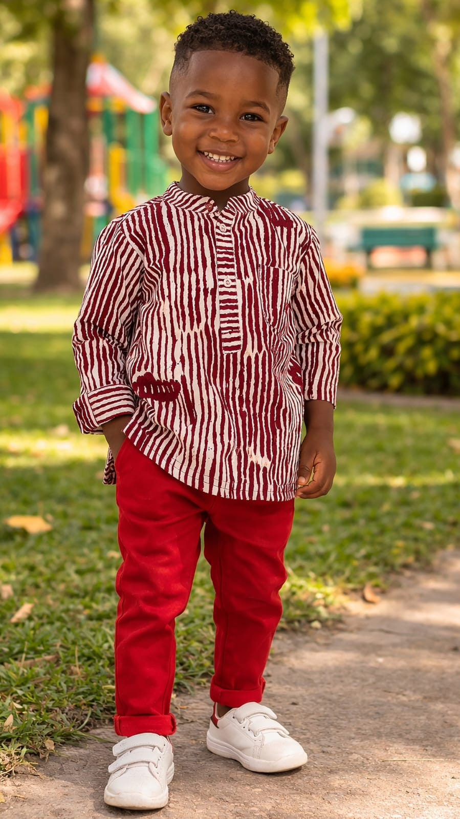 Chemise Rayée Bordeaux — Vue produit 1
