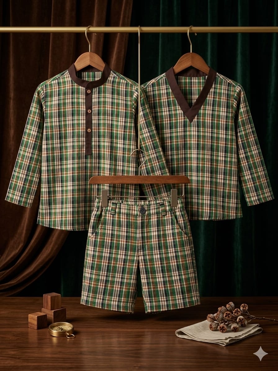 Ensemble Madras Émeraude — Vue produit